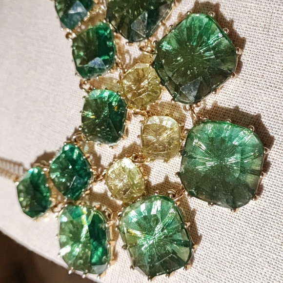 Green Yellow Starburst Atomic 1960s Lucite Plastic Vintage Necklace Reproduction - Picture 12 of 12